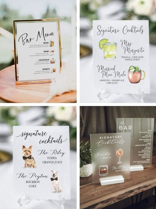 Top 29 Ultimate Wedding Decor Checklist To Get Inspiration 46 Bar Menu or Signature Cocktail List For Wedding Decor Checklist