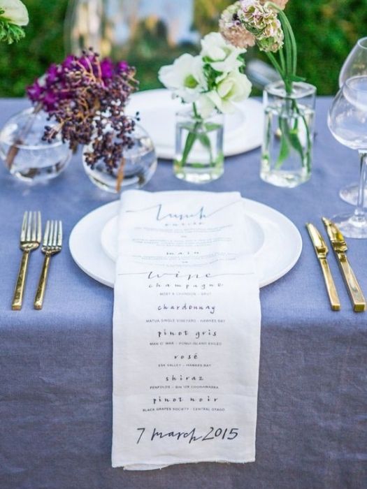 Top 29 Ultimate Wedding Decor Checklist To Get Inspiration 56 Napkins And Menus For Best Wedding Decoration