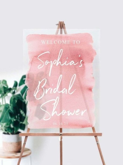 The 37 Best Rose Gold Wedding Decor Ideas On Your Big Day 46 Frosted Acrylic Welcome Sign For Rose Gold Wedding Theme