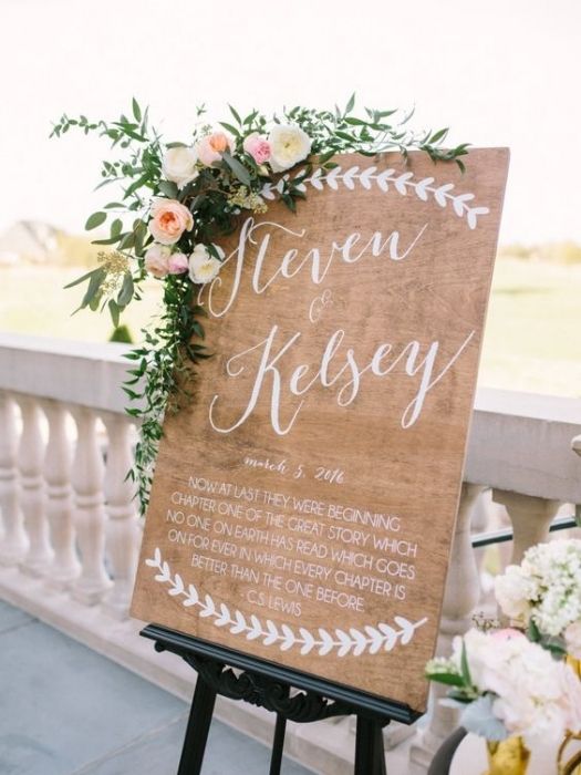 The 37 Best Rose Gold Wedding Decor Ideas On Your Big Day 47 Rose Gold Wedding Decor Wooden Welcome Sign