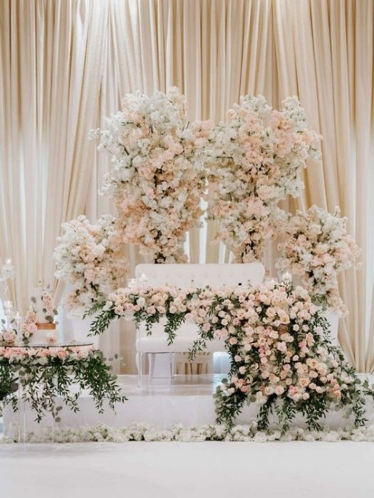 The 37 Best Rose Gold Wedding Decor Ideas On Your Big Day 50 Floral Hoop Rose Gold Wedding Decor Backdrop
