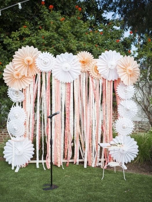 The 37 Best Rose Gold Wedding Decor Ideas On Your Big Day 52 Crepe Paper For Rose Gold Wedding Decor Outdoor Backdrop