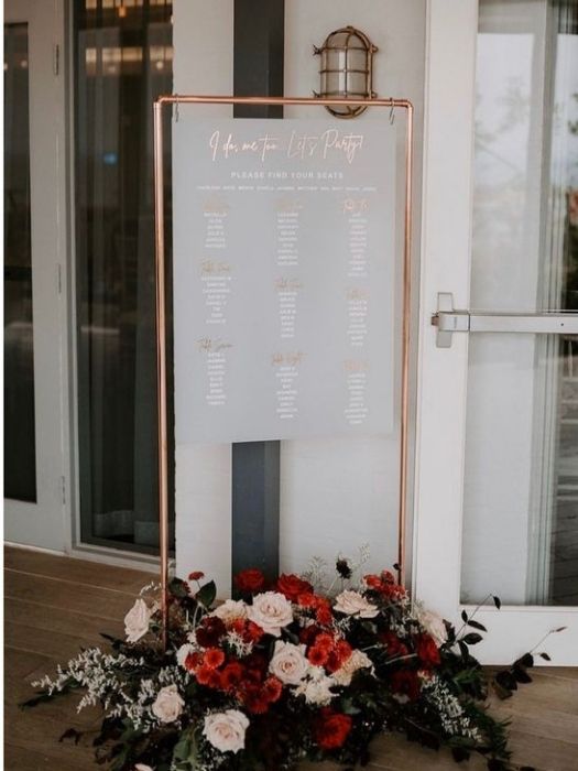 The 37 Best Rose Gold Wedding Decor Ideas On Your Big Day 56 Boho Rose Rose Gold Wedding Decor Seating Chart