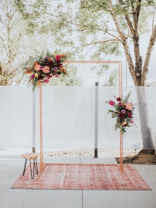 The 37 Best Rose Gold Wedding Decor Ideas On Your Big Day 63 Rose Gold Decor For Wedding Arch In Square Shape