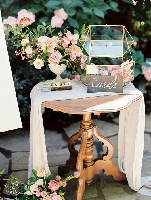 The 37 Best Rose Gold Wedding Decor Ideas On Your Big Day 64 Customized Rose Gold Wedding Decor Table And Card Box