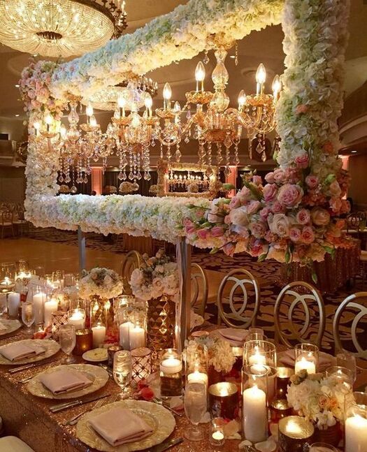 The 37 Best Rose Gold Wedding Decor Ideas On Your Big Day 77 Rose Gold Wedding With Lighting Fixtures