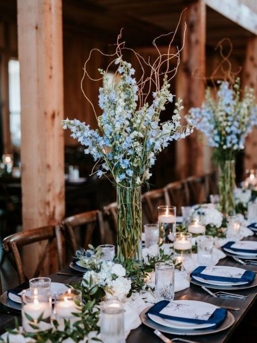 Best 28 The Dusty Blue Wedding Decor Ideas & Inspiration 65 Tall Dusty Blue Wedding Decor For Reception Centerpiece
