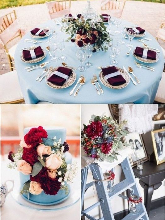 Best 28 The Dusty Blue Wedding Decor Ideas & Inspiration 81 Burgundy And Dusty Blue Wedding Decor