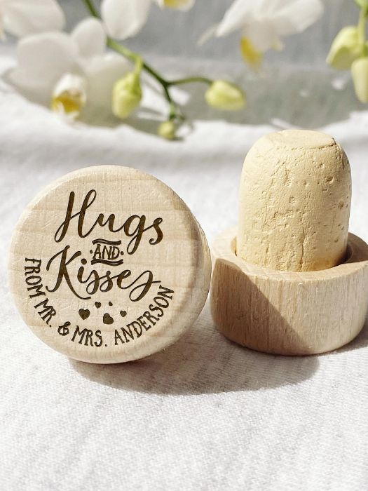 43 Easy DIY Wedding Gifts For Any Couples That You Can Make 25 Glitter-Dipped Wine Hugs-And-Kisses Stoppers