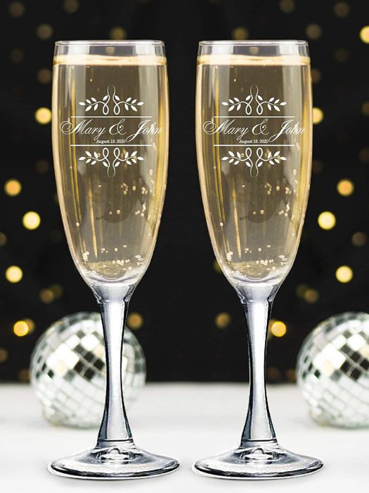 43 Easy DIY Wedding Gifts For Any Couples That You Can Make 35 Monogram Champagne Glassware