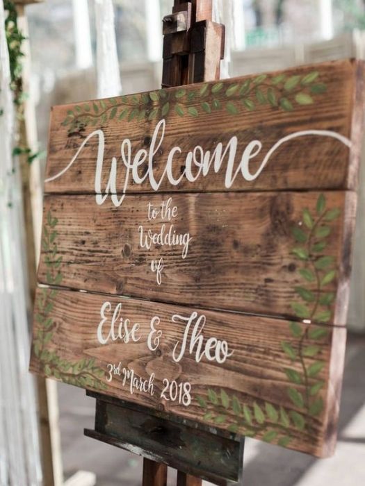 39 Charming Farmhouse Wedding Decor Ideas For Your Big Day 15 Simple Wooden Sign Farmhouse Chic Wedding Decor