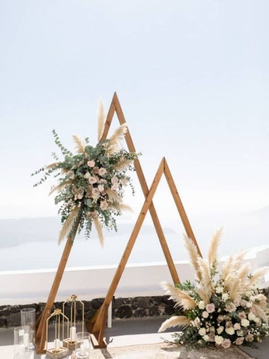Top 42 Best Minimalist Wedding Decor To Celebrate Your Day 67 Modern Minimalist Wedding Triangle Shape Arch
