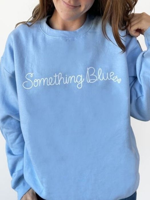 The 40 Awesome Engagement Gifts For Friends You Should Know 4 Engagement Gifts For Friends - Something Blue Sweatshirt