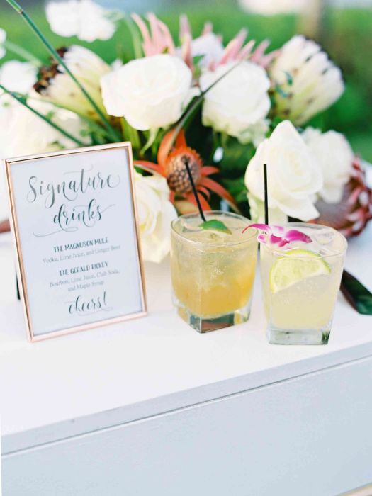 35 Perfect Wedding Cocktail Table Decor You Can Afford 12 Custom Drink ID Signs Wedding Cocktail Table Decor
