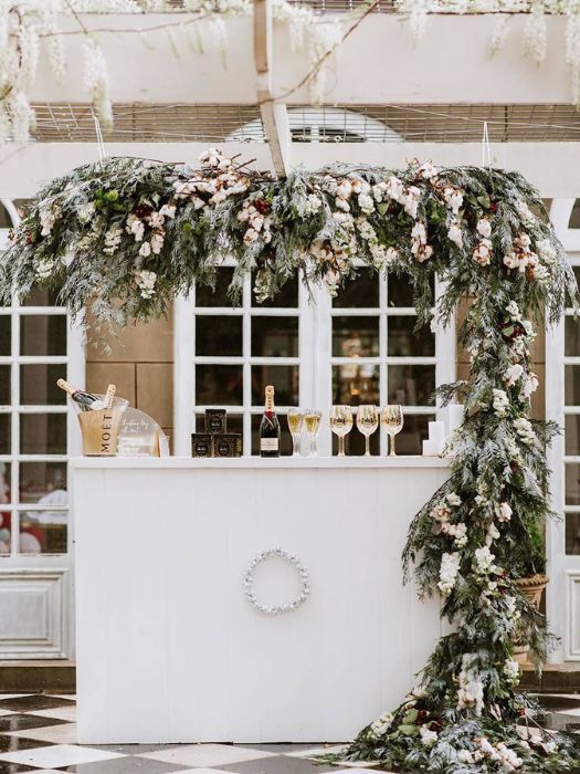 35 Perfect Wedding Cocktail Table Decor You Can Afford 18 White Minimalist Wedding Cocktail Table Decor With Hanging Floral