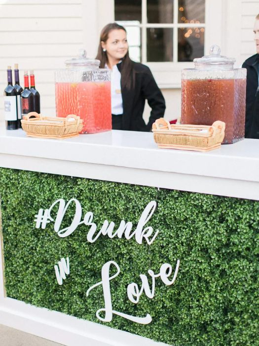35 Perfect Wedding Cocktail Table Decor You Can Afford 22 “Drunk In Love” Wedding Cocktail Table Decor