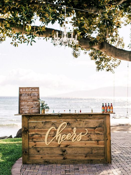 35 Perfect Wedding Cocktail Table Decor You Can Afford 24 Rustic Wooden Wedding Cocktail Table Decor