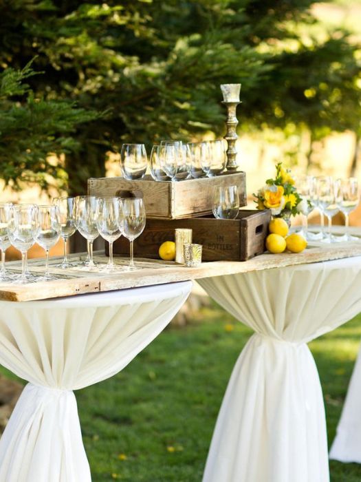 35 Perfect Wedding Cocktail Table Decor You Can Afford 25 Wood Tray Serving Wedding Cocktail Table Decor