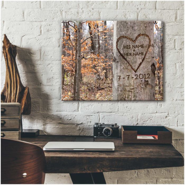 37 Greatest Wedding Gifts For Groom From Bride They'll Love 26 Carved Heart Canvas Print Gifts For Groom From Bride