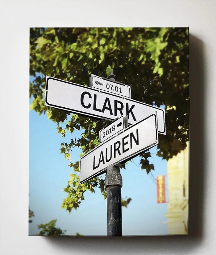 The 40 Awesome Engagement Gifts For Friends You Should Know 22 Sentimental Wall Road Sign Art Print
