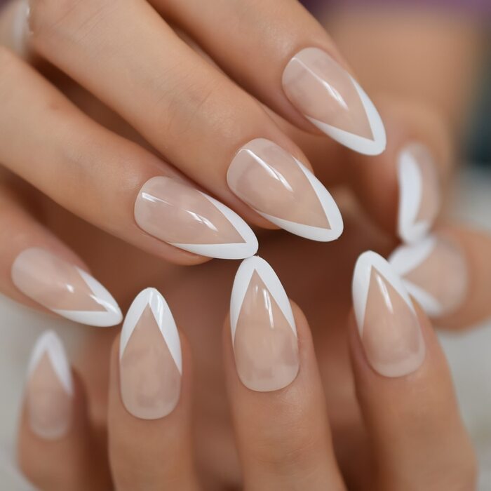 Wedding Nails For Bride: 35 Of The Best Ideas In 2022 34 Stiletto French Manicure