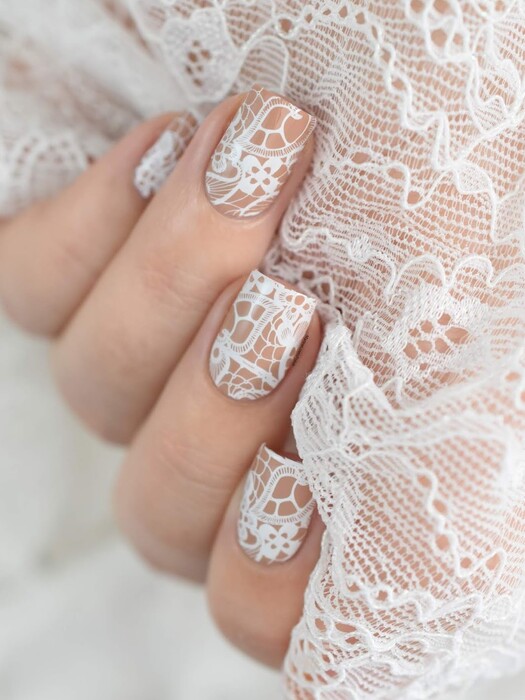 Wedding Nails For Bride: 35 Of The Best Ideas In 2022 36 Floral Stamping wedding nails for bride