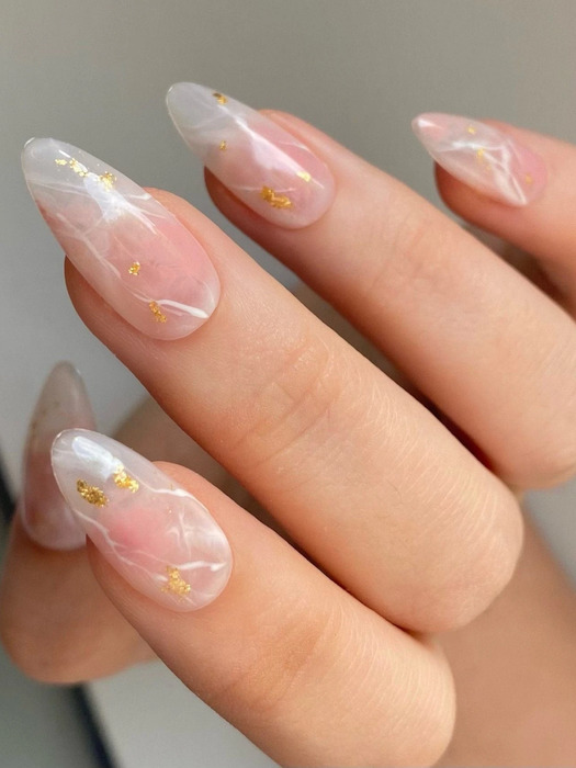 Wedding Nails For Bride: 35 Of The Best Ideas In 2022 38 Marble With Gold Accents wedding nails for bride