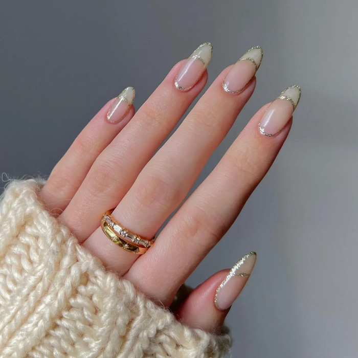 Wedding Nails For Bride: 35 Of The Best Ideas In 2022 39 Gold-Lined French nail for wedding