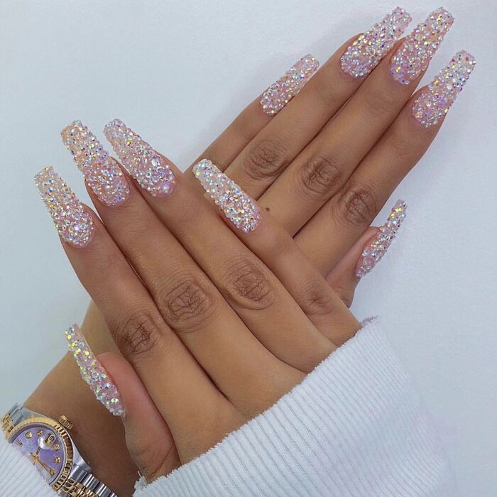 Wedding Nails For Bride: 35 Of The Best Ideas In 2022 48 Swarovski-Studded Nail For Wedding