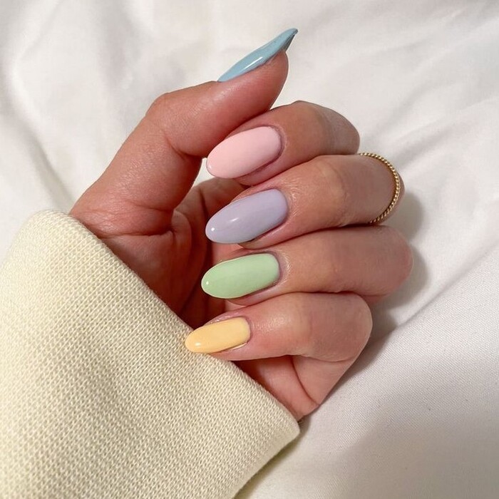 Wedding Nails For Bride: 35 Of The Best Ideas In 2022 57 Pastel Rainbow For bridal nail art designs