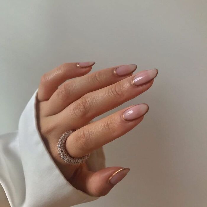 Wedding Nails For Bride: 35 Of The Best Ideas In 2022 65 Sheer Nails Outlined In Rose Gold