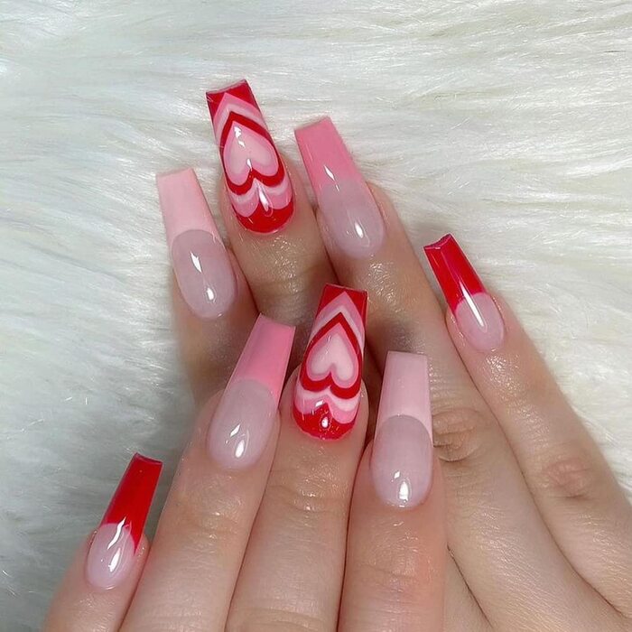Wedding Nails For Bride: 35 Of The Best Ideas In 2022 63 Red Heart Accents wedding nail designs