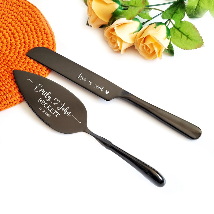 30 Extraordinary Wedding Cake Cutting Set Ideas In 2022 12 Black Customized Wedding Cake Knife Set