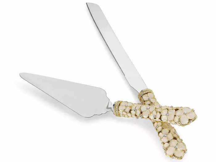 30 Extraordinary Wedding Cake Cutting Set Ideas In 2022 26 Floral Handles Dessert Serving Set