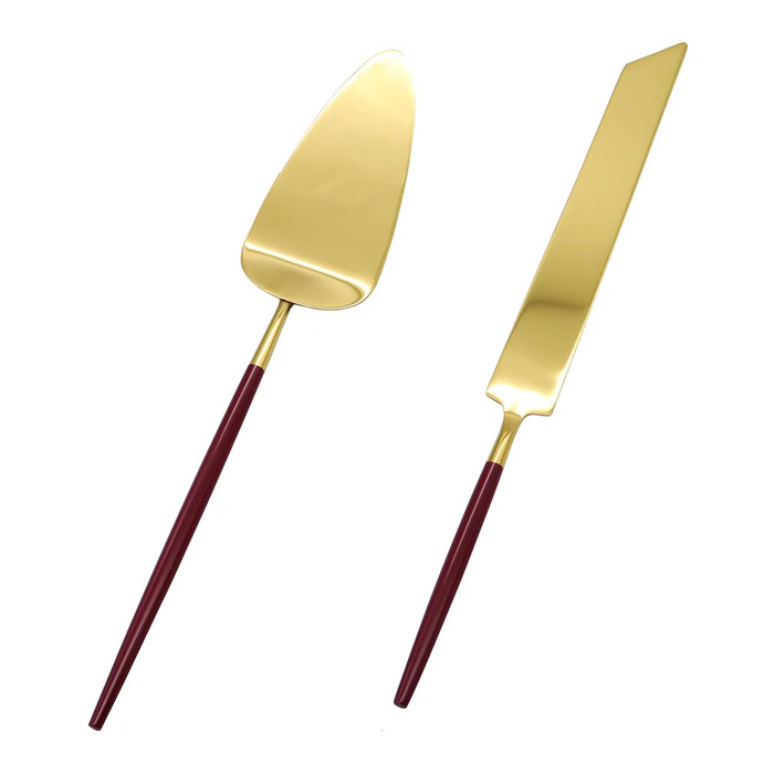 30 Extraordinary Wedding Cake Cutting Set Ideas In 2022 30 Gold Cake Cutter & Server With Burgundy Handle
